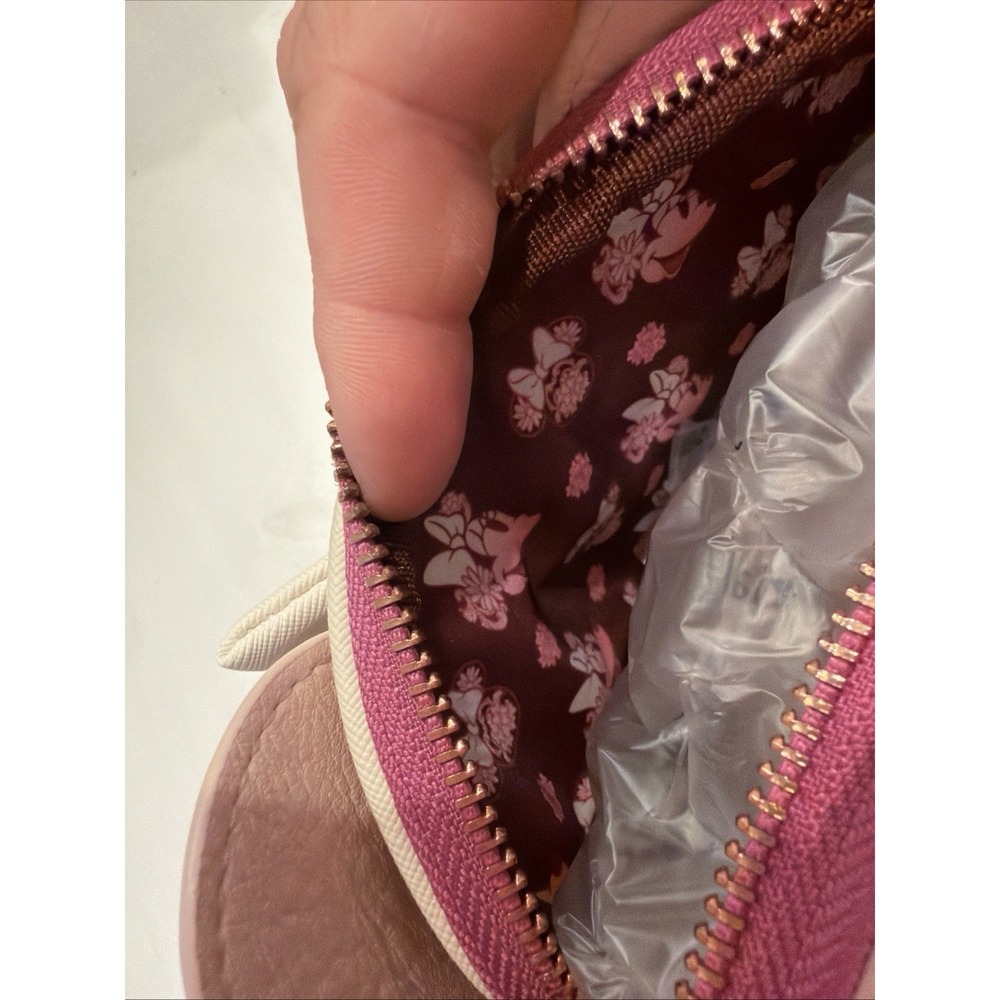 NEW Loungefly Disney Minnie Mouse Embossed Floral Ears Pink Crossbody Bag Purse - Picture 9 of 9